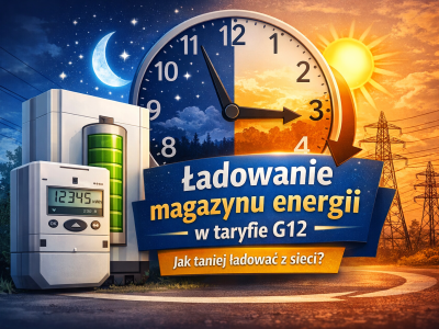 Ładowanie magazynu energii z sieci krok po kroku (taryfa G12).